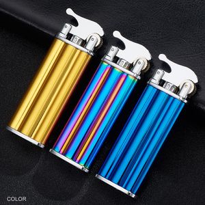 Novo Windproof Butano Gás Jato Flama Lighter Tocha Tocha Tubulação Tubulação de Chargo Isqueiro Acessórios De Moagem Roda Droping Gadget Gadget