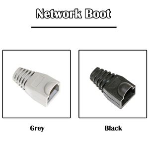 100 stuks netwerkkabel connector Boot CAT E CAT zwart grijs Ethernet RJ45 LAN