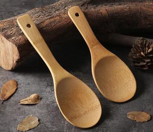 Kitchen Bamboo Wooden Rice Spoon Kitchen-Spatula Cooking Utensil Tool Soup Teaspoon Catering Rice-Scoop SN3331