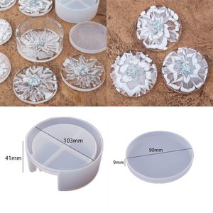 Diy Epoxy Resin Silicone Molds Craft Tools Circular White Crystal Coaster Drop Glue Round Storage Box Mould Transparent rh M2