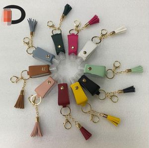 Dispensador de sabão líquido mini tassel pingente de mão desinfetante Coathers Caso Garrafas Chaveiro Corrente de Couro Pequeno Jaqueta de Perfume Frasco conjunto