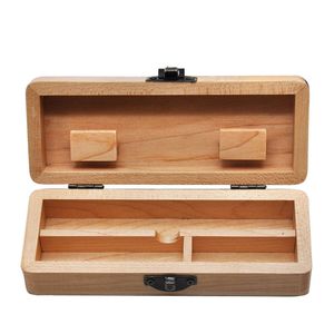 Natürliche handgemachte hölzerne Stash Rolling Case Handroller Box Holz Tabak Zigarette Kräuter Roll Aufbewahrungsbox Zigarre Feuerzeug Rauchen Werkzeug DHL frei