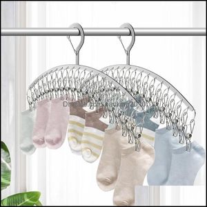 Hangers & Racks Clothing Housekee Organization Home Garden 20 Clips Stainless Steel Windproof Clothespin Laundry Hanger Clothesline Sock Bra
