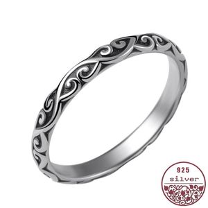 100 argento sterling 925 temperamento aristocratico fascino accattivante anello femminile in argento vintage impilabile anello congiunto