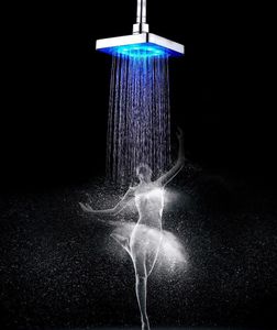 Wholesale wall in shower for sale - Group buy Hot Selling Temperature Control Romantic Light Bathroom Shower Heads Led Lights Colors Inch Square Shower Head Wh jllvpT eatout