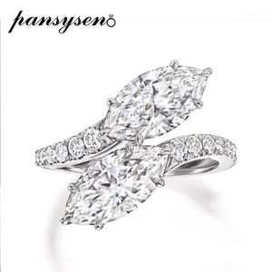 Cluster Ringen Pansysen Sterling Zilver Marquise Gemaakt Moissanite Diamond Wedding Engagement Ring Vrouwen Fijne Sieraden Daling
