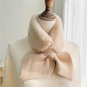 Wholesale cross scarves for sale - Group buy Custom models of high quality plush scarves small dovetail cross collar Leather grass imitation rabbit fur scarves plush fur collar soft