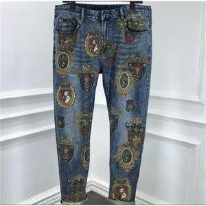 New Arrival 20SS Nowy Słynny Denim Marka Odzież Korona Drukuj Dżinsy Luksusowe Długie Casual Pant Designer for Men 201223