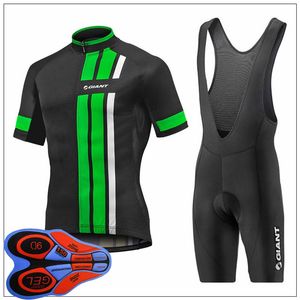 New cycling outfits giant team bike jersey bib shorts suit summer Breathable quick dry short sleeve road bicycle uniform Sportswear Y200103
