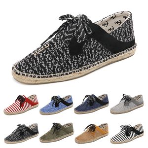 Sapatos de lona Respirável palha cânhamo corda homens grandes tamanho grande 36-44 EUR moda respirável confortável preto branco verde casual nove 11