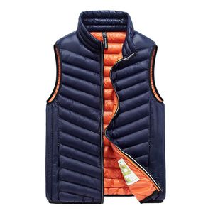 Men's Cotton padded Vest Thicken Warm Waistcoat Autumn Ultra Light Casual Mens Jacket Sleeveless Vest High quality