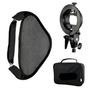 Freeshipping S-Type Speedlite Bracket Bowens Mount Holder + 80 x 80cm Softbox for Studio Photography