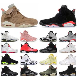 Jumpman 6s m￤n kvinnor basketskor brittiska khaki oliv svart katt Bordeaux uppf￶dda definierande ￶gonblick elektriska gr￶na flint guldhoppar 6 casual tr￤nare utomhus sneakers