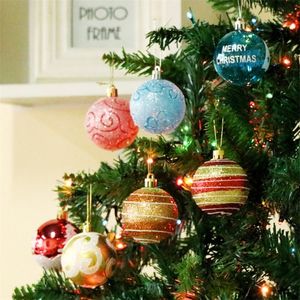 12 قطع كرات عيد الميلاد شنقا الحلي الكرة ل عيد الميلاد الحلي شجرة عيد الميلاد الديكور الأحمر الذهب والفضة الوردي الأزرق ديكور المنزل Y201020