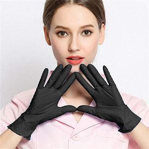 100pcs/50 çift mavi/siyah ev tek kullanımlık saç boyama lateks eldiven pişirme eldivenleri evrensel ev temizleme dövme eldiven araçları