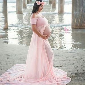 Sexy Maternity Dresses For Photo Shoot Chiffon Pregnancy Dress Photography Prop Maxi Gown Dresses For Pregnant Women Clothes LJ201114