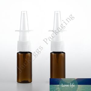 Hot 50pcs / lote 15ml marrom animal de estimação vazio fino nasal névoa de névoa de névoa plástica, garrafa de spray de nariz cosmética