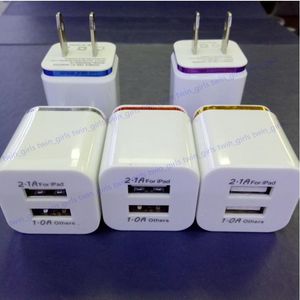 Caricabatterie per telefoni cellulari - Adattatore per caricabatterie da muro Dual USB 2A con spina americana Adattatore per caricabatterie a 2 porte per i phone i7 i8 HTC Samsung