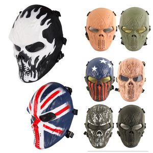 Outdoor Tattico Gost Maschera Teschio Airsoft Tiro Protezione per il viso Equipaggiamento Tattico Paintball Halloween Cosplay Horror NO03-315