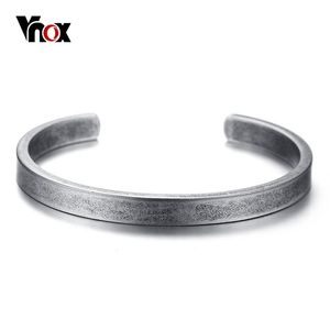 Vnox Vintage Viking Cuff Bracelets Bangles for Men Women Simple Classic Pulseras hombre Stainless Steel Male Jewelry 220222
