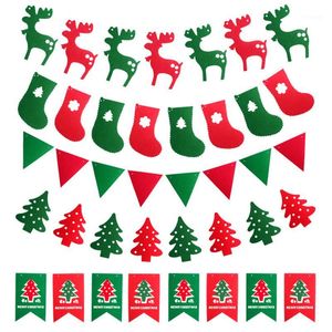 Wholesale diy fabric bunting for sale - Group buy Christmas Decorations m DIY Non woven Fabric Xmas Flags Santa Clause Floral Bunting Banners Merry Decoration Home Shop Market Room Decor1