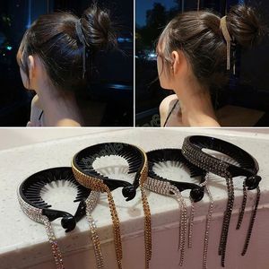 Donne eleganti strass di lusso nappa coda di cavallo artigli per capelli fibbie fermagli per capelli barrette forcina accessori per capelli fascia