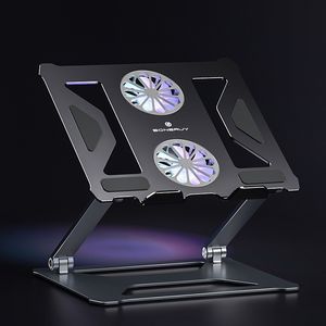 Gaming Laptop Cooler Silent Fan Metal Ноутбук Охлаждающие прокладки Две USB Порт Портативный Регулируемый Ноутбук Стенд