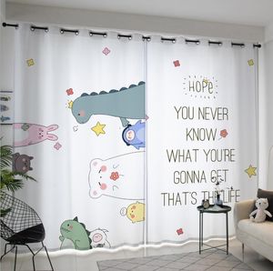 Nordic simple girl Princess wind Curtain ins animal bedroom bay window children's room curtains shading