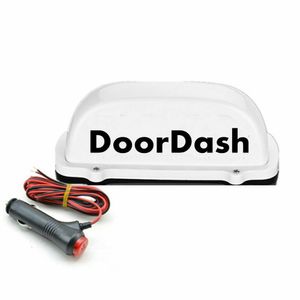 Doordash Taxi Top Light Car Stickers LED Dach Znak 12V Wit 3M Ładowarka