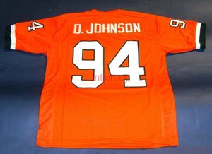 Özel Dwayne Johnson Miami Hurricanes Jersey Herhangi bir İsim Numarasını Dik