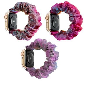 Moda Zegarek Pasek Scrunchie Elastyczna Watchband Dla Iwatch Band 38mm / 42mm Seria 5 4 3 Bransoletka Drukowana tkanina Watch Akcesoria Prezenty