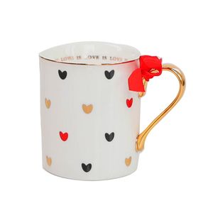 I Love You Heart Mugs Porcelain Drinking Mug Ceramic Coffee Cup Travel Milk Cups Pottery Water Bottle Portable Reusable Valentine's Day Birthday Gift ZL0265