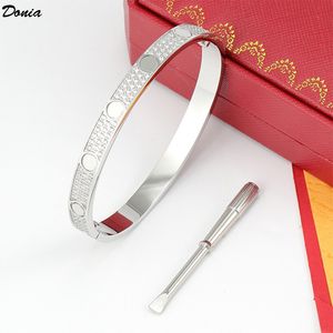 Donia jewelry luxury bangle screwdriver exaggerated titanium steel micro-inlaid zircon gift from European and American fashion designers
