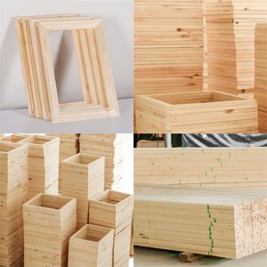 Wholesale Rectangle Wooden Frames Log Color Picture Frame Pine L Type No Carving Photo Oil Painting Inner Frame 3 5mw G2
