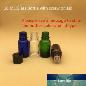 200pcs 10ml garrafas âmbar para óleos essenciais recarregáveis ​​garrafa de perfume com Preto parafuso de tampa, frasco de vidro pequeno