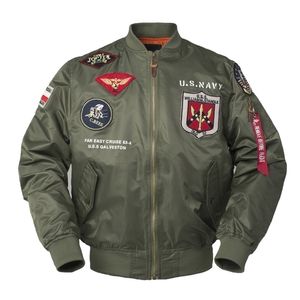Autumn Top gun Us navy MA1 letterman varsity baseball Pilot air force flight college tactical military army jacket for men Y201026