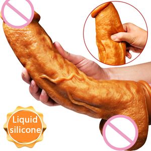 Mjuk super stor realistisk sugkopp dildo med bollar onani stimulator enorma anal dildos silikon sexleksaker för kvinna 201130