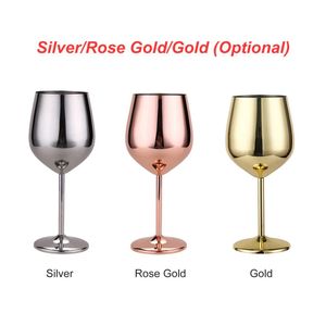 Stainless Steel Red Wine Goblets Copper Plated Red Wine Glass Juice Drink Champagne Goblet Party Barware Kitchen Tools Y0107