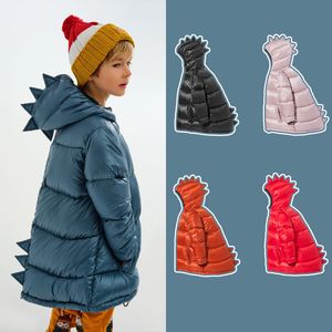 Enkelibb kukukids crianças inverno para baixo casaco moda dinossauro elegante manter casacos quentes meninos meninas marca design roupas engrossar lj201125