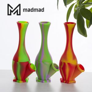 DHL Silicone Food Grade Smoking Bong 6.6inches with Down Stem and Glass Bowl Small Portable Hand Pipe Dab Oil Rig