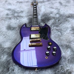 purple SG Electric Guitar fret ebony wood fingerboard mahogany wood body made in china