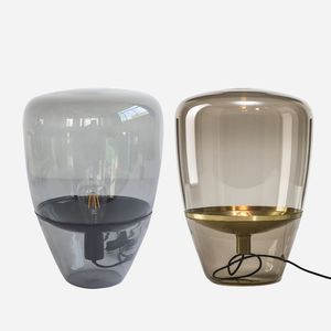 Moderne Esszimmer Wohnzimmer Rauchgrau Glas Tischlampe Nachttischlampe Nordic Büro Ballon Glas Schreibtischleuchte