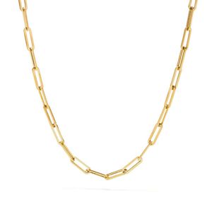 Fashion Paperclip Link Chain Women Necklace Stainless Steel Gold Color Chain Necklace For Women Men Jewelry Gift 220315