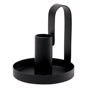 Retro Iron Taper Candle Holder Black Metal Candlestick Stand Church Country Club Home Kitchen Dinner Party Decoration