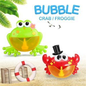 Dropship Bubble Frogcrabs Baby Baby Toy Bubble Maker pływanie wanna Mydło Zabawki dla dzieci z muzyką Water Toy LJ201019