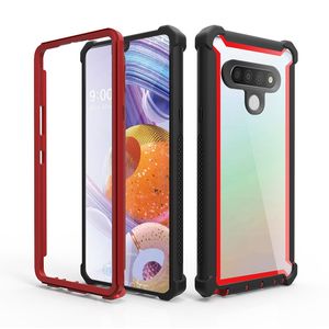 Fodral 3 i 1 med härdat glasskydd för LG Stylo6 Stylo7 iPhone 12mini 12 12Pro 12Promax Protector Rensa akryl TPU PC-uppbags