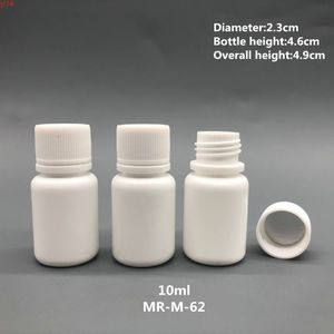 Kostenloser Versand 100 + 2 stücke 10 ml 10g 10cc HDPE Weiß Kleine Leere Kunststoff Pillenflaschen Medizinbehälter mit Kappen Sealergood qualität