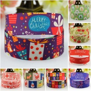 22mm 25mm 38mm 75mm God jul Tecknad Karaktär Tryckt Grosgrain Ribbon Party Decoration 10 mul Mul031 Y201020