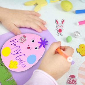 Easter Crafts Foam Stickers Set DIY Kids Felt Craft Spring Party Girls Boys Favors RRA11556