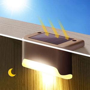 Solar Power Path Stair Wall Light Outdoor Waterproof LED Lamp Garden Landscape Step Deck Lights Balcony Fence Light